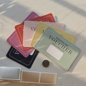 10pcs Scratch-Off Vouchers Birthday Gift Love Coupons DIY Valentines Lunchbox Notes Valentine's Day Tickets Love Note Game Cards
