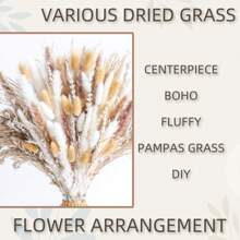 Outdoor Garden  Decoration 222/181/152/96 PCS Reed Dried Grass Dried Flowers ,Dried Pampas Grass Decor, Including Pampas Floral, , Luxury Dried Pampas Grass Bouquet For Boho Decor Wedding, Home Decoration, Winter Warm Decor