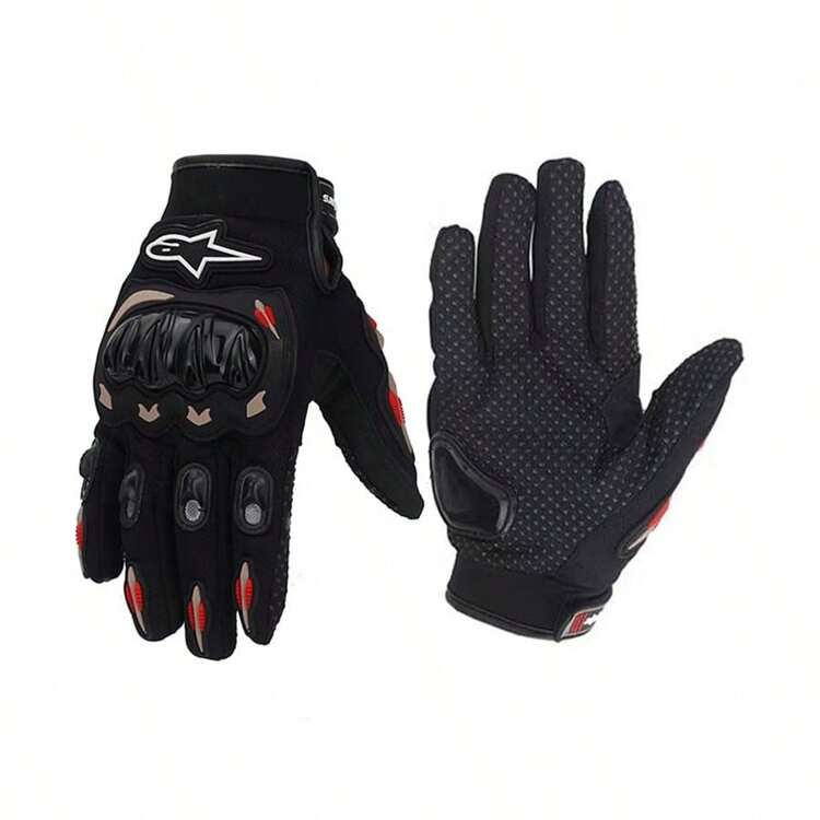 Alpinestars Guantes de motocross, ciclismo, carreras de motos de tierra, BMX, MTB, ATV, motocicleta con malla transpirable, de dedo completo, para hombre y mujer - Negro - Añade 9