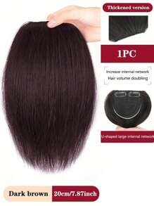 Synthetic Hair Root Pads Invisible Pad High Straight Hair Clip In Hair Extension For Women Wig Fluffy Fake Hairpiece Synthetic Short Straight Patch Hair Pieces Invisible Clip In Hair Extension Fluff Natural Fake Pad Hight Hairpieces