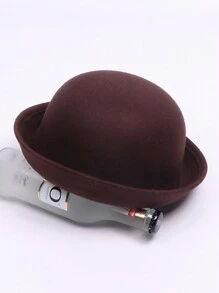 1pc Kinderen Herfst/Winter Veelzijdige Emmerhoed, Koepelvormige Rand Retro Hoed, Leuke Unisex Kinderen & Ouder-Kind Pet, Britse Stijl
