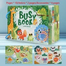 Children's Christmas Gift Paste Book Quiet Book Cognitive BookEnlightenment Early Education Cartoon Quiet Sticker Book Cognitive Quiet Book Animal Ocean Quiet Book Quiet Sticker Book Tear Pull Paste Quiet Book - Multicolor - View 17