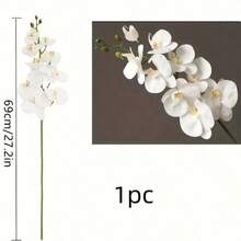 3pcs Set Of 27" White Orchid Artificial Flowers - Real Touch Silk Fake Orchids With Long Stems For Wedding & Home Decor, Perfect For Tabletop Display Gifts Birthday Graduation - Multicolor - View 14