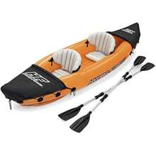 Hydro-Force Rapid Kayak | 2 Person Inflatable Kayak Set With Seats Backrest Paddles Hand Pump And Carry Bag Orange - Orange-RapidX22021 - View 1