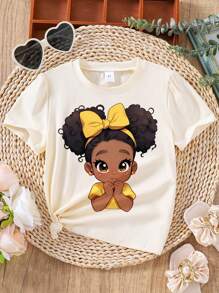 卡通人物印花短袖休闲 T 恤