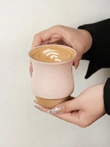 1 件复古粗陶陶瓷杯，简约优雅的设计，适合情侣、早餐、牛奶、咖啡、家用水杯、日本茶杯返校 - 彩色 - 查看 8