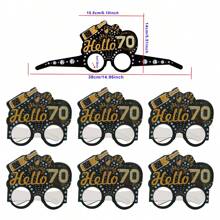 6pcs/Set Gold & Black Birthday Party Glasses For 18th/20th/21st/30th/40th/50th/60th/70th Birthday Photo Props, Suitable For Birthday Parties, Anniversary Celebrations, And Gatherings