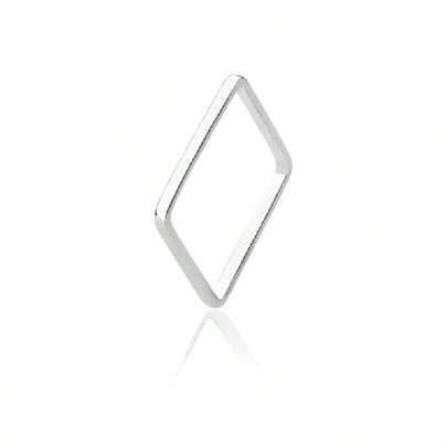 PRATAMIL JOIAS Anel Quadrado De Prata 925 Legítima Aliança