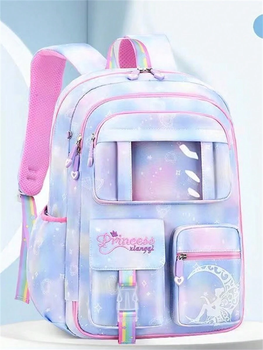 New Korean Version Girls School Backpack Spine Protector For Girls Ultralight Refrigerator Style Mini Backpack With Door Opening New Model 2024 - 淺藍色 - 查看 1