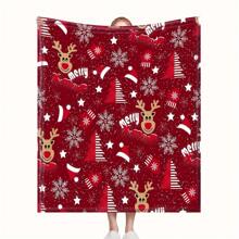 Christmas Cartoon  Theme, Beautiful Christmas Tree, Dog,Santa Claus,Animal, Snowman, Deer, Candy ,Reindeer And Snowflakes Design,Super Soft Flannel Printed Blanket,As Birthday Gifts, Family, Wedding, Souvenir Blankets, Polyester Blankets Suitable For All Seasons, Washable, Machine Washable, Lightweight, Breathable, Comfortable, Warm, Unique, 280gsm For Him, Her Personalized Ideal Gifts For Her, Him, Family, Boyfriend, Girlfriend, Father, Family, Mother, Lover, Daughter, Son, Grandfather, Grandmother, Friend, Classmate, Pet.    Perfect Nap, Camping, Travel, Home, Daily Life, Office Decoration, Birthday, Anniversary, Valentine's Day, Thanksgiving, Christmas, Halloween, Mother's Day, Father's Day, Wedding, New Year Gifts ,Sofa,Bed,Car,Bedroom,Living Room,Office,  Outdoor Camping, Beach,Wall Decoration - Nhiều màu - Xem 3