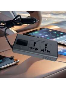 1 件车载电源逆变器，交流车载逆变器，USB 充电器适配器车载插头转换器，带开关和电流 LED 屏幕，适用于汽车、SUV 和卡车 - 彩色 - 查看 9