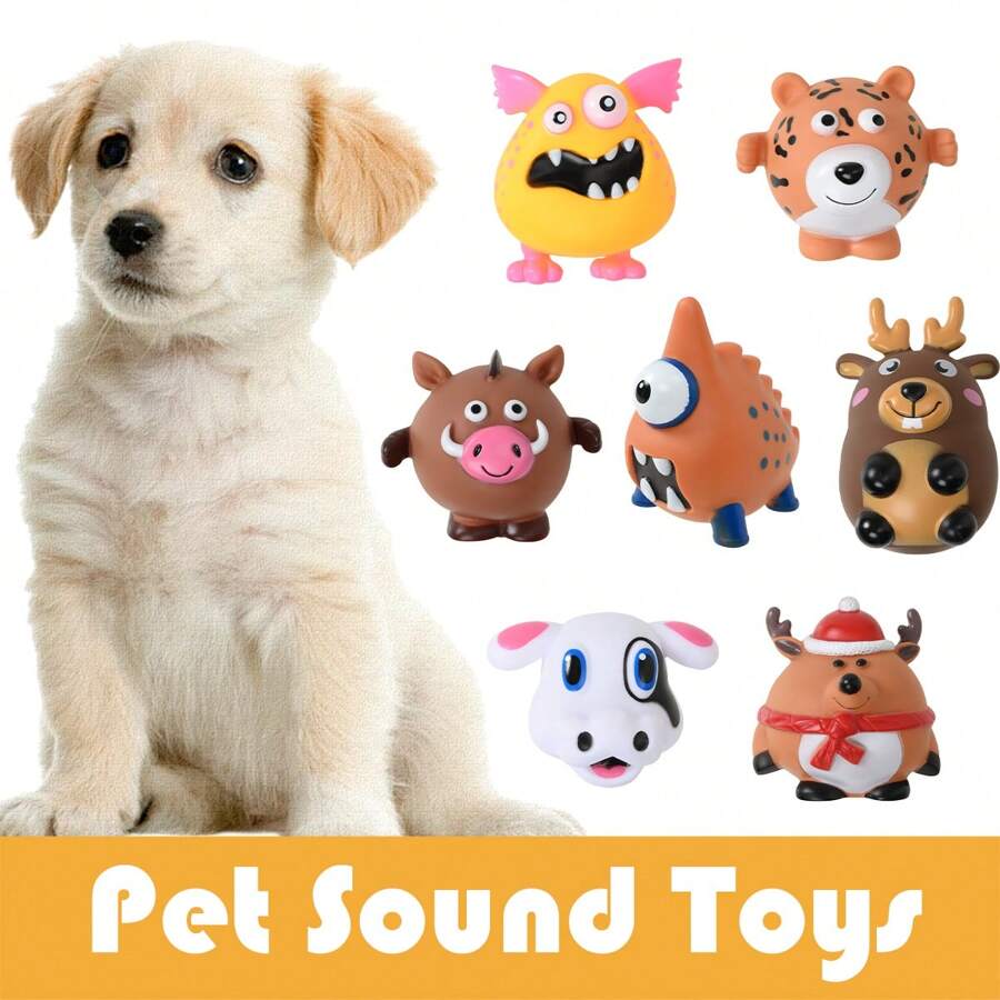 1pc Ball Shaped Pet Dog Chew Toy With Sound - Multicolor - View 1