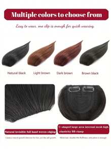 Synthetic Hair Root Pads Invisible Pad High Straight Hair Clip In Hair Extension For Women Wig Fluffy Fake Hairpiece Synthetic Short Straight Patch Hair Pieces Invisible Clip In Hair Extension Fluff Natural Fake Pad Hight Hairpieces