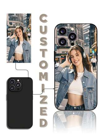 1pc Customizable TPU Black Phone Case Suitable For /Apple//OPPO, Suitable For Friends, Family, Babies, Pets, Cartoons, Landscapes, Beaches, Swimming, Flower S, Fashion, Colorful, Matching Phone Case, Minimalist, Retro Customization, Personalized, Unique, Customized Gift For Him, Boyfriend, Girlfriend, Family, Friends, Grandparents, Couples, Ideal Gifts For Her Couple
