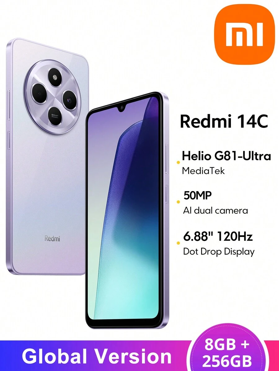 Xiaomi Redmi 14C Smartphone 8GB+256GB Global Version Helio G81Ultra