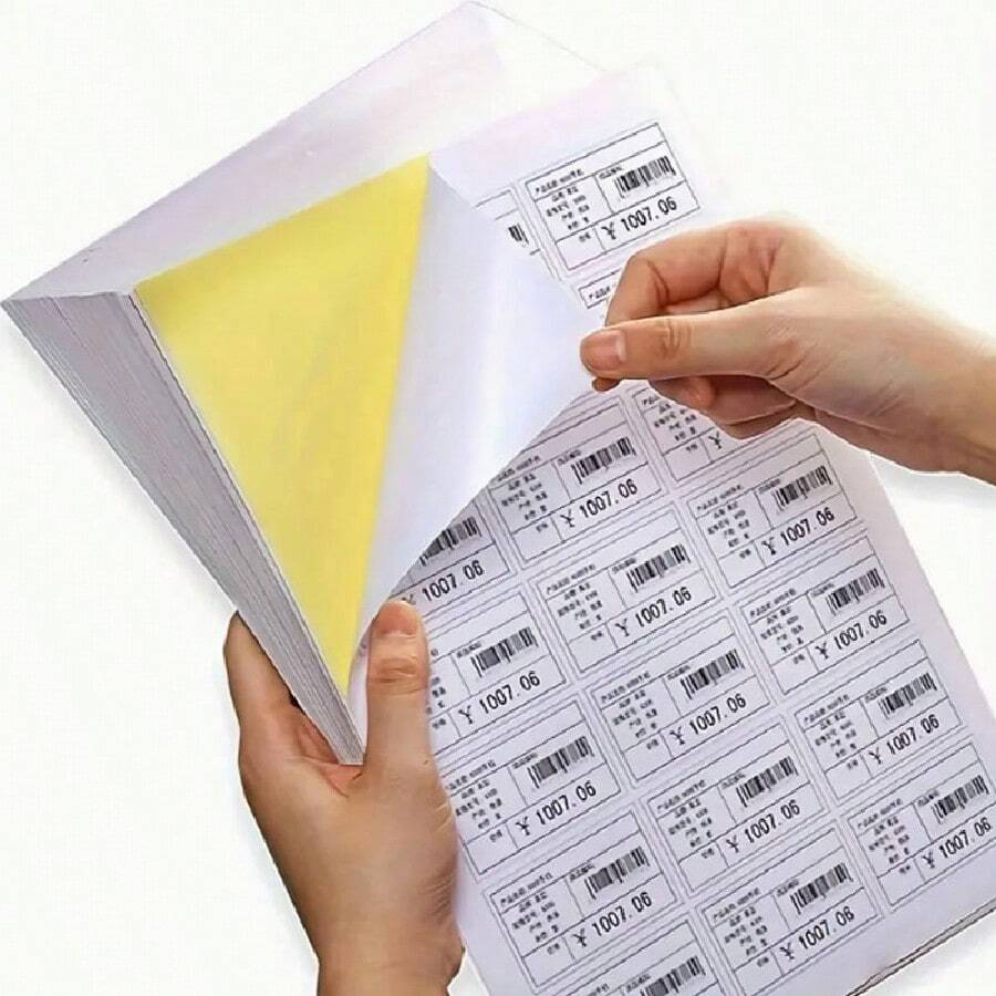 50 Sheets Of A4 Glossy Sticker Paper - Blank Full Sheets With Printable Labels, Suitable For Printers, Bright White, Quick Drying Back To School - Multicolor - View 1