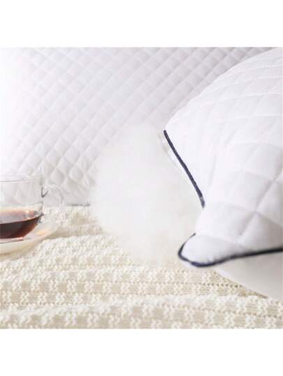 1pc Luxe Star Hotel Quality Pillow, Extremely Zachte Massage Knitted Kussen Core, Relaxes Shoulder Neck Pressure, Faster Sleep, Com Tafel Elastic, Won't De When Compressed, Home, Commute, Business, Leisure, Hypoallergenic Polyester Hoes view 5