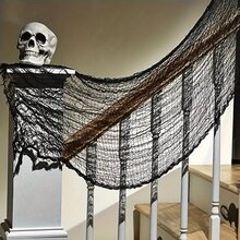1 szt. Czarna, upiorna, tajemnicza tkanina, dekoracja na Halloween, odpowiednia na imprezę Halloween, imprezę noworoczną i inne imprezy