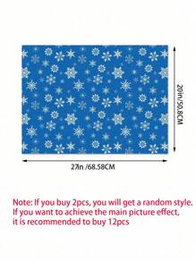 12 件/2 件圣诞雪花雪人蓝色礼品包装纸、派对用品、雪人圣诞树雪花礼品包装纸、圣诞装饰品 - 彩色 - 查看 12