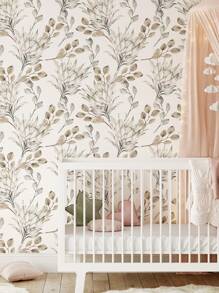 1 rollo de papel tapiz autoadhesivo con patrón de hojas de acuarela reforzado, impermeable y a prueba de humedad para decoración de pared en sala de estar y dormitorio, con estampado de arte. Disponible en tres tamaños: 11.81X47.24/11.81X118.11/11.81X196.85 pulgadas. Adhesivos decorativos de renovación, paneles de pared, papel tapiz, decoración de primavera para refrescar su hogar, adhesivos de decoración de ramas - Multicolor - Ver 10