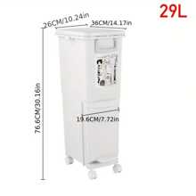 29L 32L Narrow Waste Bin Mobile Kitchen Recycling Rubbish Bin Garbage Sorting - 32L - View 5