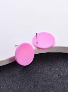 1 Pair Acrylic Frosted Geometric Earrings For Women, High-End Party/Festival Stud Earrings - Round - View 21