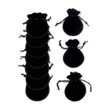 10 piezas de bolsitas de joyería, diseño de cordón de poliéster simple, bolsas de almacenamiento de joyas para regalos de boda y fiestas para mujeres - Multicolor - Ver 2