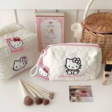 Sanrio 1pc Sanrio Hello Kitty Makeup Bag, Large Capacity Cosmetics Storage Pouch, Handbag, Desktop Organizer - Women's Day Gift,For Holiday Beach, Bathroom Collection, Bedroom Collection, Large Capacity