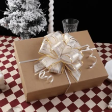 10 Pieces Pull Bow Gift Wrapping Pull Bow Ribbon Pull Bows For Christmas Wedding Baskets Valentine's Day Bows Multicolor Ribbon Bow For Gift Wrapping (White) - Multicolor - View 6