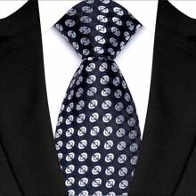GOADAFOO Cravatta di lusso da 8cm per uomo, colori grigio, nero e bianco, a pois e righe floreali, cravatta jacquard tessuta a mano adatta per uomo, sposo, affari, matrimoni e feste