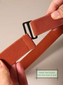 No Show Invisible Elastic Belt For Women, Stretchable Belt With Metal Buckle Invisible, Paired With Jeans Halloween Summer, School Fall, Autumn, Halloween