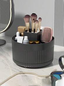 Desktop Swivel Organizer Cosmetic Brush Organizer Tube Cosmetic Shelf Desk Dresser Eyeshadow Brush Storage 5 Slots Can 360° Swivel Desktop Decorative Organizer Desktop Storage Pen Organizer Stationery Supplies Cute Pens Cups Jars For Office School Home Art Supplies