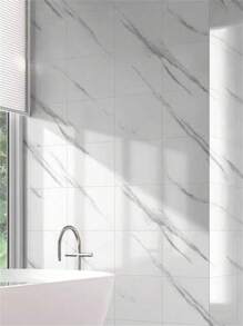 15pcs Self-Adhesive Marble Tile Wall Stickers, PVC Waterproof Anti-Mold Wall Paper, Removable Wallpaper For Home Decor, Kitchen, Bathroom, Living Room, Bedroom, Holiday, Party, Back To School - Multicolor - View 4
