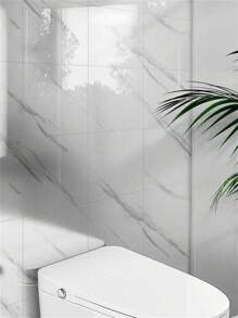 15pcs Self-Adhesive Marble Tile Wall Stickers, PVC Waterproof Anti-Mold Wall Paper, Removable Wallpaper For Home Decor, Kitchen, Bathroom, Living Room, Bedroom, Holiday, Party, Back To School - Multicolor - View 5
