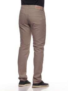 Men's Traditional Raw Twill Trousers Off Cream Premium Fabric With Light Elastane Lycra Strech Fact Jeans - 卡其色 - 查看 5