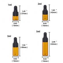 1个/5个/包 1毫升 2毫升 3毫升 5毫升 可重复灌装玻璃精油滴管瓶 10毫升 15毫升 20毫升 旅行便携精油小瓶