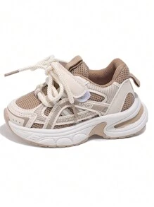 1 Pair Kids Boys Girls Breathable Mesh Casual Fashion Comfortable Lightweight Children Running Shoes For Indoor & Outdoor Sports - Khaki - View 5