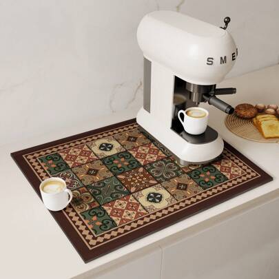 Coffee Machine Mat Absorbent Kitchen Dish Drying Mats Drain Pad Non-Slip Quick Dry Tableware Faucet Placemat Dinnerware Washable Back To School