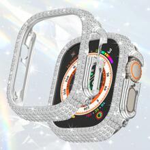 EIGIIS 1 件全钻石闪亮表壳，兼容 Apple Watch 表壳，兼容 Apple Watch Ultra 49 毫米，时尚迷人闪亮水晶钻石装饰防摔保护壳，智能手表表壳配件 - 彩色 - 查看 9