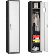INTERGREAT Metal Locker For Office Storage Locker Employees Locker For School Gym Lockers Corridor Locker 6 Tier 6 Door - Black Gray - View 1