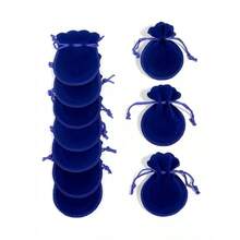 10 piezas de bolsitas de joyería, diseño de cordón de poliéster simple, bolsas de almacenamiento de joyas para regalos de boda y fiestas para mujeres - Multicolor - Ver 6