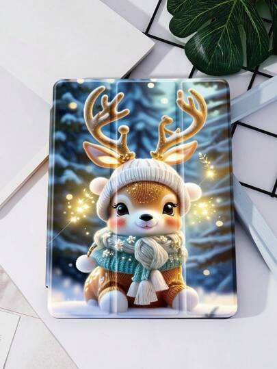 Ayotu Winter Elk Case Compatible With Samsung Galaxy Tab/IPad,IPad 9th/8th/7th Generation 10.2 Inch ,New IPad 10th Generation Cover,With Auto Wake/Sleep,Four Corners Anti-Fall