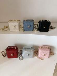 新款迷你化妆包。刺绣超小方盒。适合派对和聚会的斜挎包 - A - 查看 1