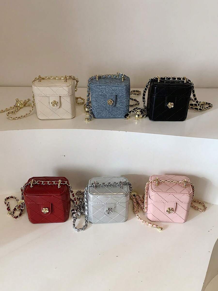 新款迷你化妆包。刺绣超小方盒。适合派对和聚会的斜挎包 - A - 查看 1