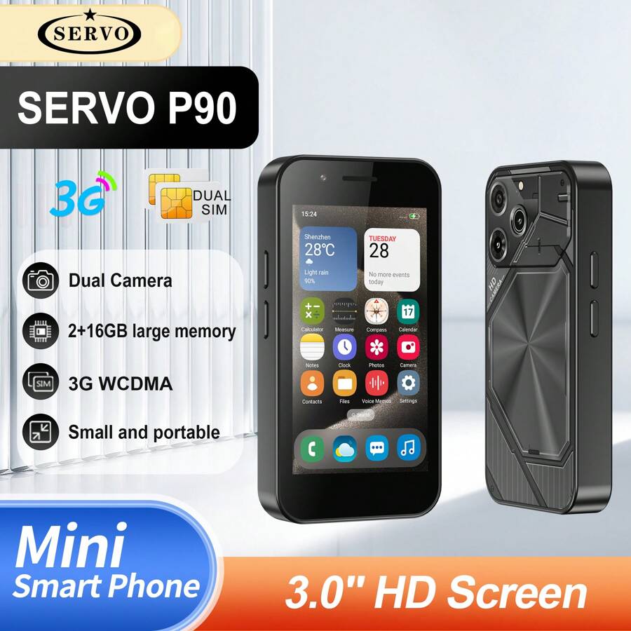 SERVO P90 Super Mini Android Smart Cellphone 3G Network Play Store 2GB