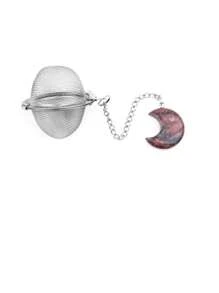 1pc 304 Stainless Steel Tea Infuser With Crystal Stone, Extended Chain Hook, Tea Ball Strainer, For Loose Leaf Tea, Spices, Condiments, Gift For Tea Lovers, Crystal Moon Decor Craft Back To School