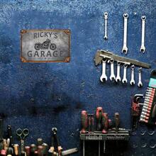 Customizable Metal Garage Sign - Vintage Motorcycle Design, Personalized Home Wall Decor, Workshop - No Electricity, No Feathers, Horizontal - Suitable For Bedroom, Indoor Use - Unique Gift For Dad, Boyfriend (1 Piece, 12x8 Inches)