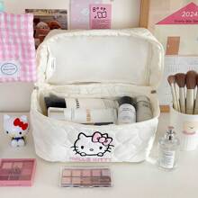 Sanrio 1pc Sanrio Hello Kitty Makeup Bag, Large Capacity Cosmetics Storage Pouch, Handbag, Desktop Organizer - Women's Day Gift,For Holiday Beach, Bathroom Collection, Bedroom Collection, Large Capacity