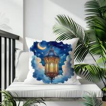 1 Stück Kissen-Überzug mit Aquarellillustration zum Eid Al-Fitr Fest Muster