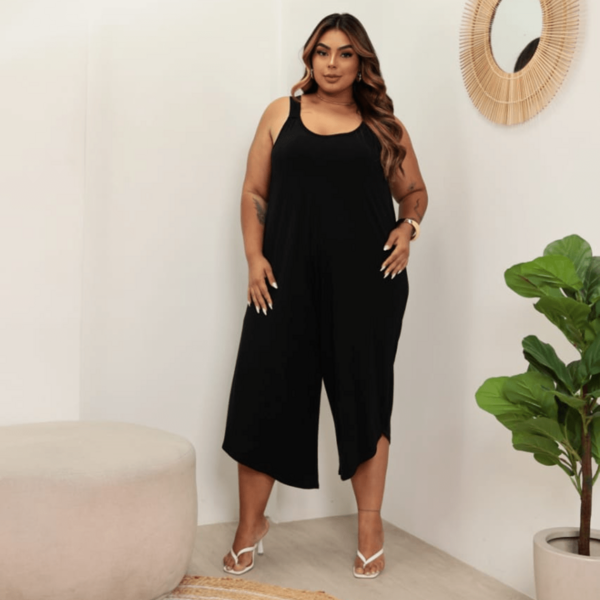 Macaquinho Plus Size Feminino com Alça Maquinho Pantacurt Verão